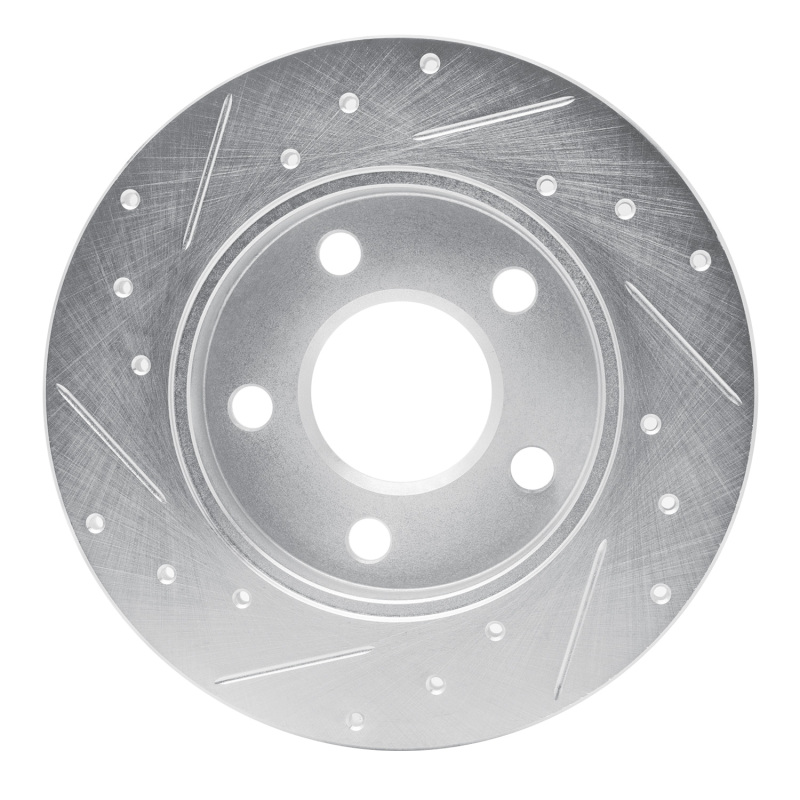 Buick ALLURE Brake Rotor (1) - Rear Right - R1 Concepts - Drilled & Slotted - Silver - `04-`16